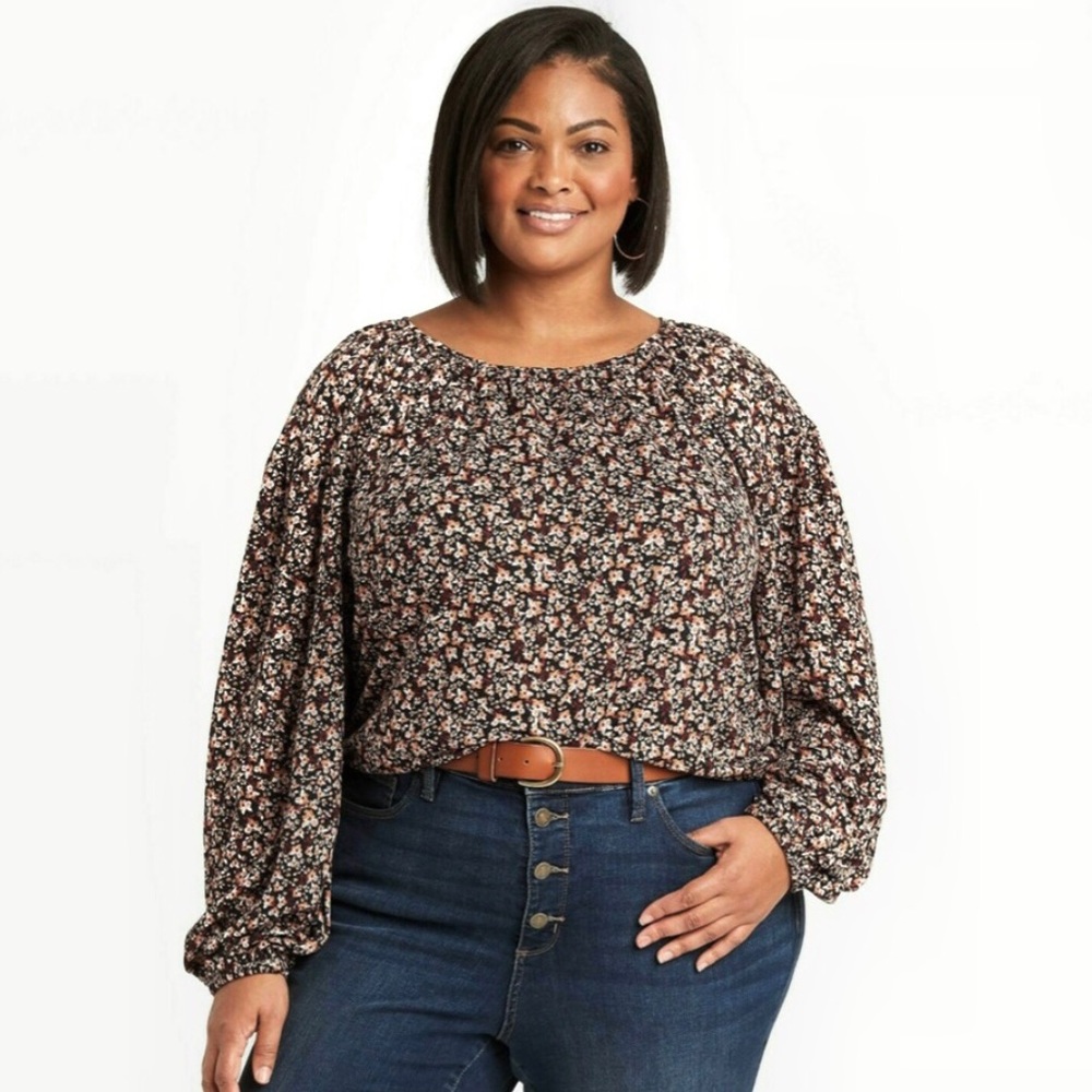 Ava Viv floral long sleeve blouse. 2X 4X